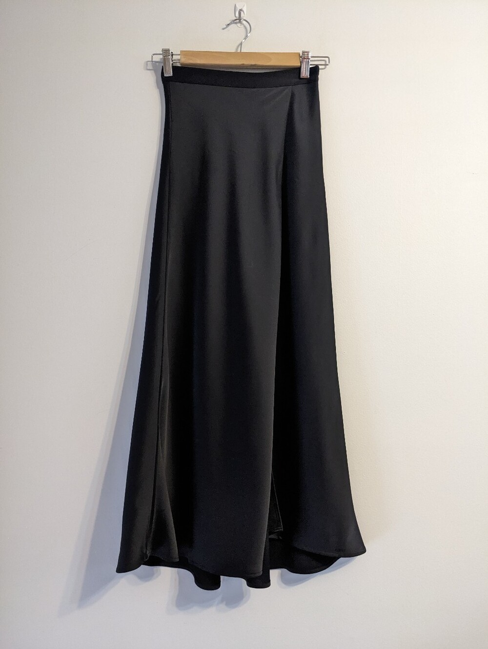 NWT H&M Satin Slip Maxi Skirt | Size 0 | Black